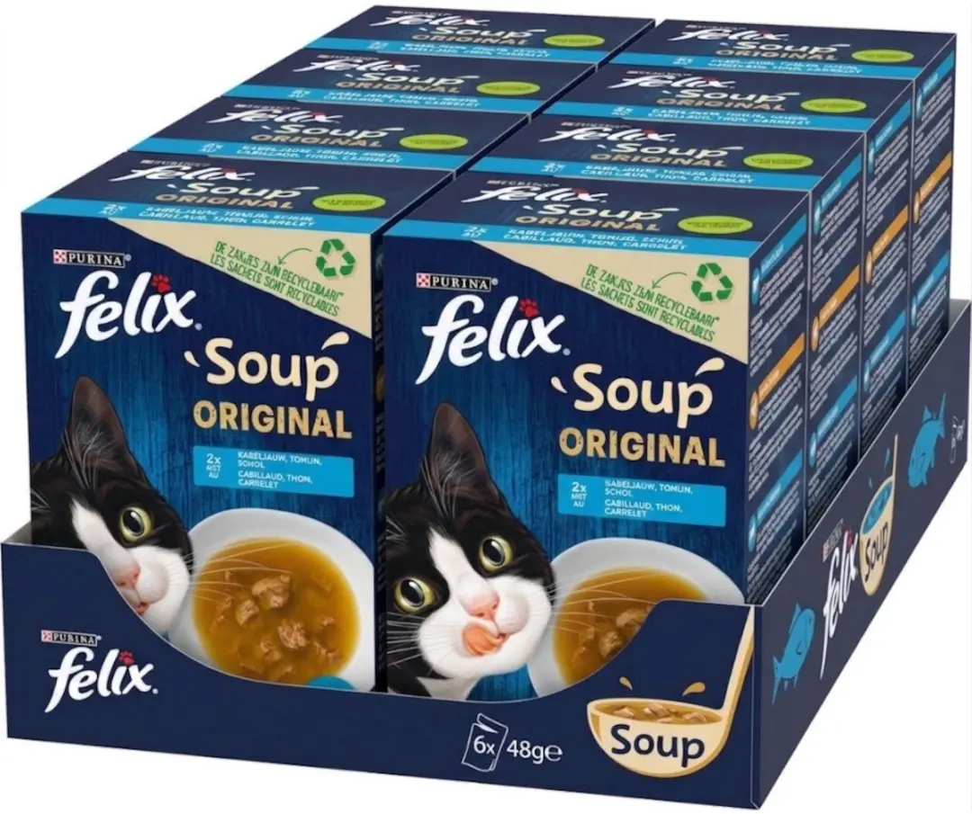 Felix Soup Time Vis Kabeljauw Tonijn Schol Kattennatvoer
