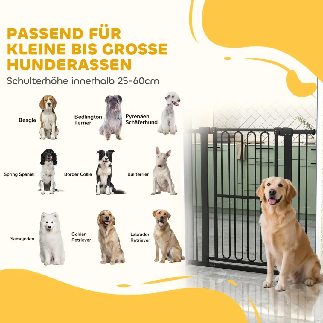 Pawhut Huisdierenhek Staal/Zwart 76-104x104cm