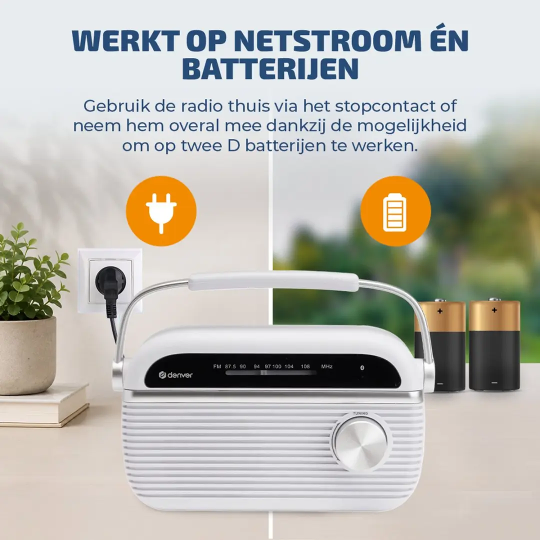 Denver TRB-67 Retro Noodradio - 10W - Wit