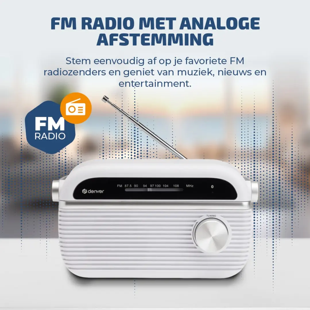 Denver TRB-67 Retro Noodradio - 10W - Wit - afbeelding 6 van 6