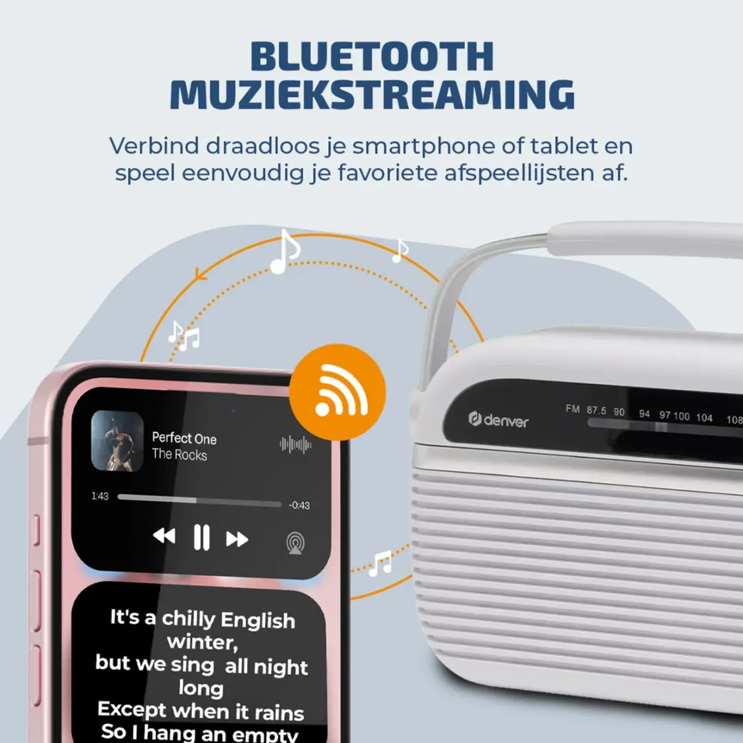 Denver TRB-67 Retro Noodradio - 10W - Wit