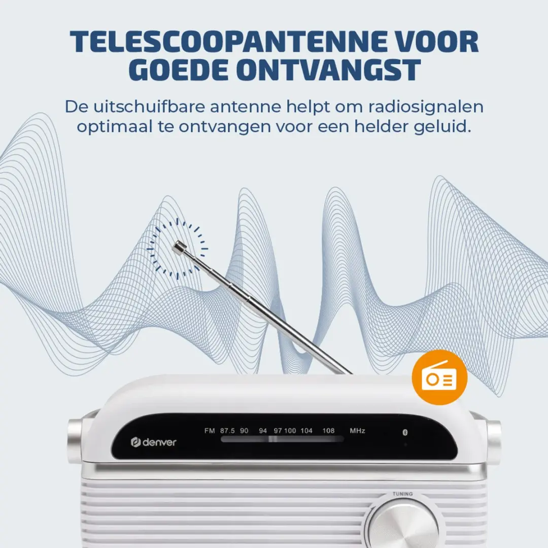 Denver TRB-67 Retro Noodradio - 10W - Wit