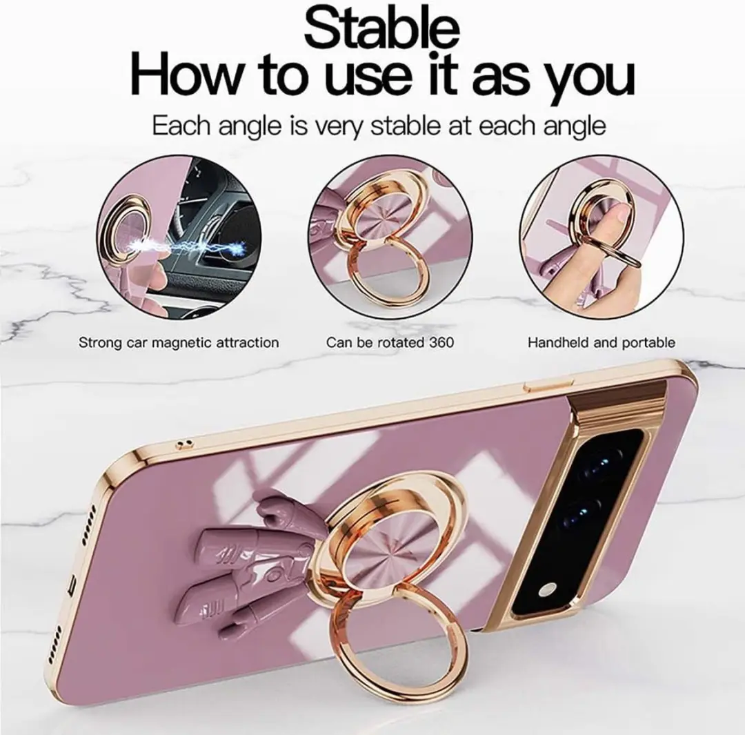 Google Pixel 7 Electroplating Patroon Hoes - Schokbestendig - Wit - afbeelding 6 van 6