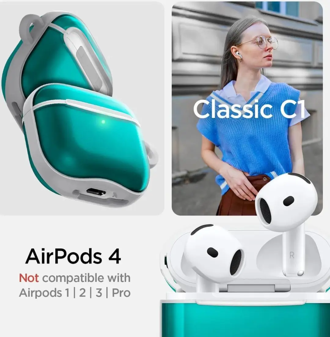 Spigen Classic C1 Hoesje ACS08644 - Apple AirPods 4 - Blauw
