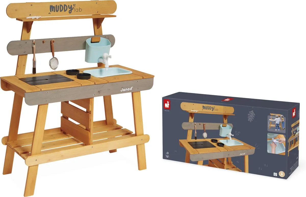Janod Muddy Lab Houten Speelkeuken Buiten - Print