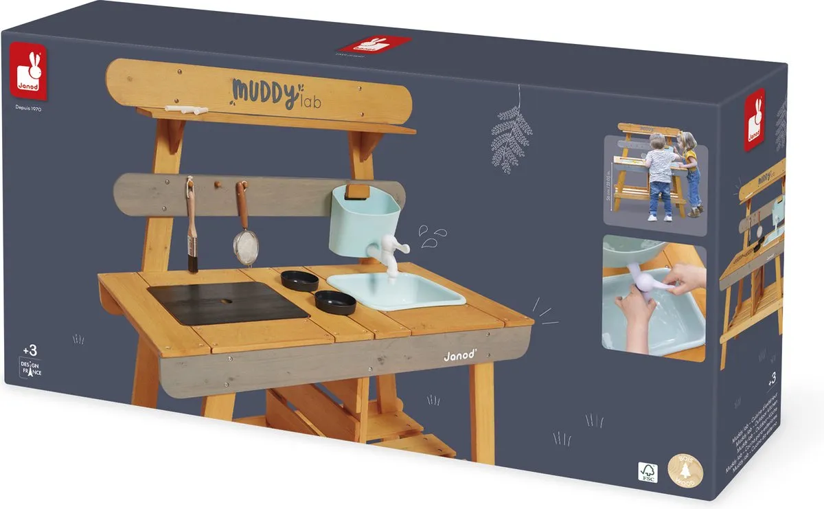 Janod Muddy Lab Houten Speelkeuken Buiten - Print - afbeelding 6 van 6