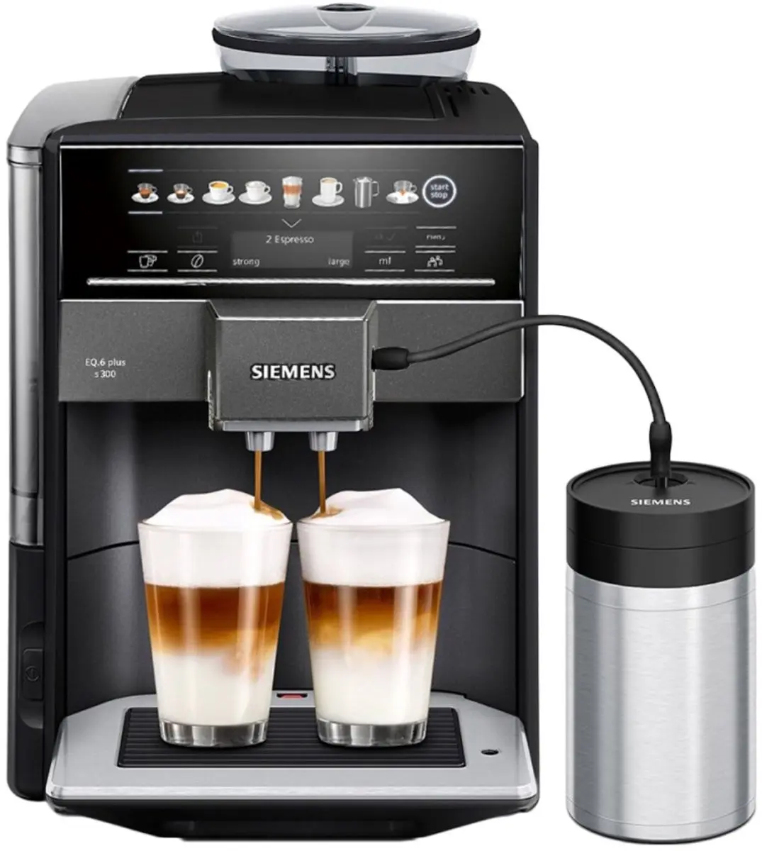 Siemens EQ6 plus s300 Volautomatische Koffiemachine - 1500W - Zwart/Zilver - afbeelding 6 van 6