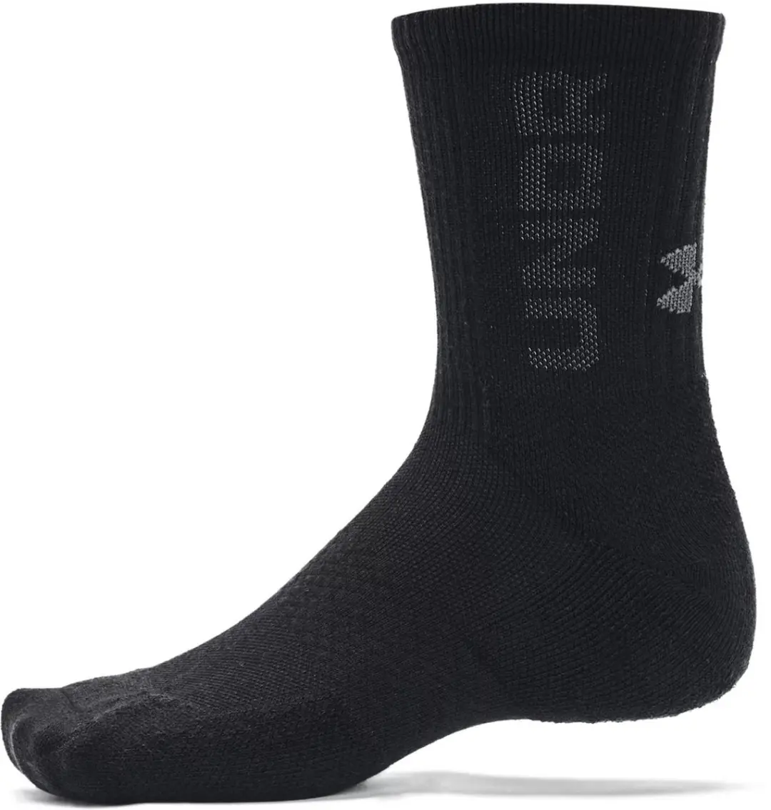 Under Armour 3-Maker Mid Crew Sokken 36-41 - 3 Stuks - Zwart