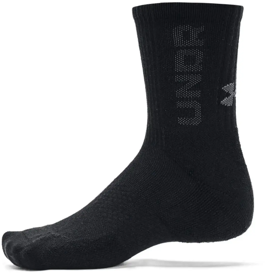 Under Armour 3-Maker Mid Crew Sokken 36-41 - 3 Stuks - Zwart