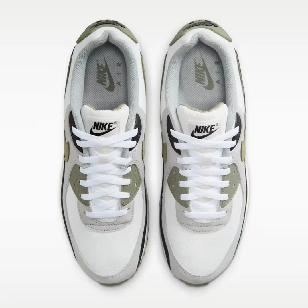 Nike Air Max 90 "Silver Sage" Sneakers 45.5 - Wit/Grijs/Olijfgroen