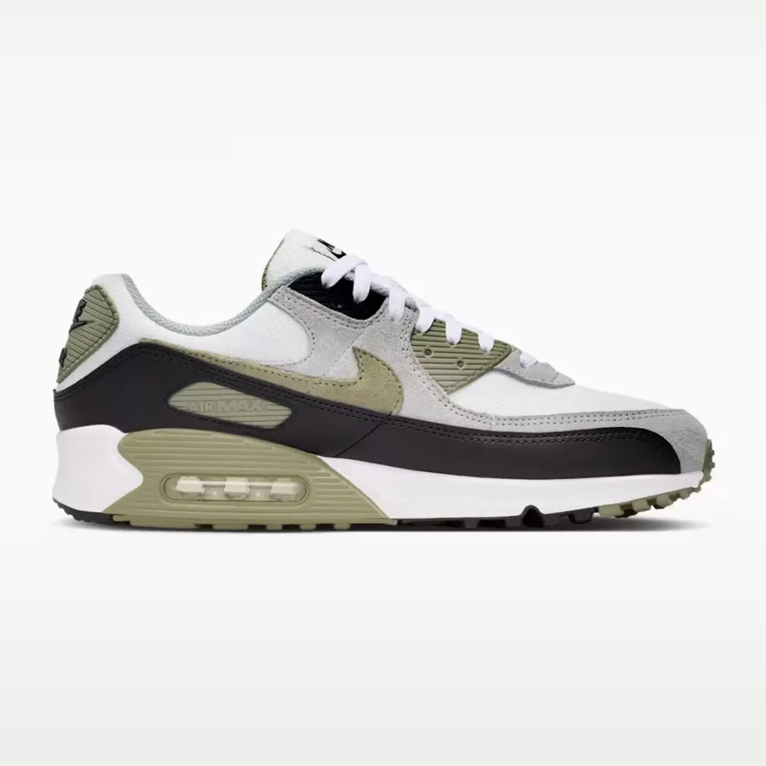 Nike Air Max 90 "Silver Sage" Sneakers 45.5 - Wit/Grijs/Olijfgroen