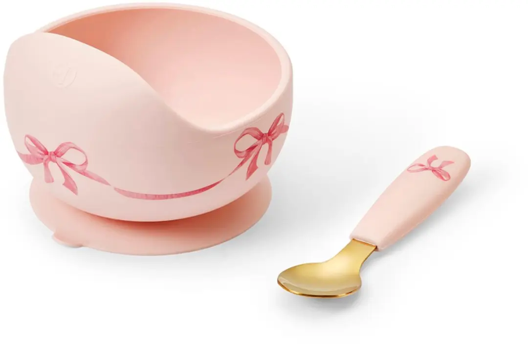 Elodie Rosy Bow Baby Eetservies