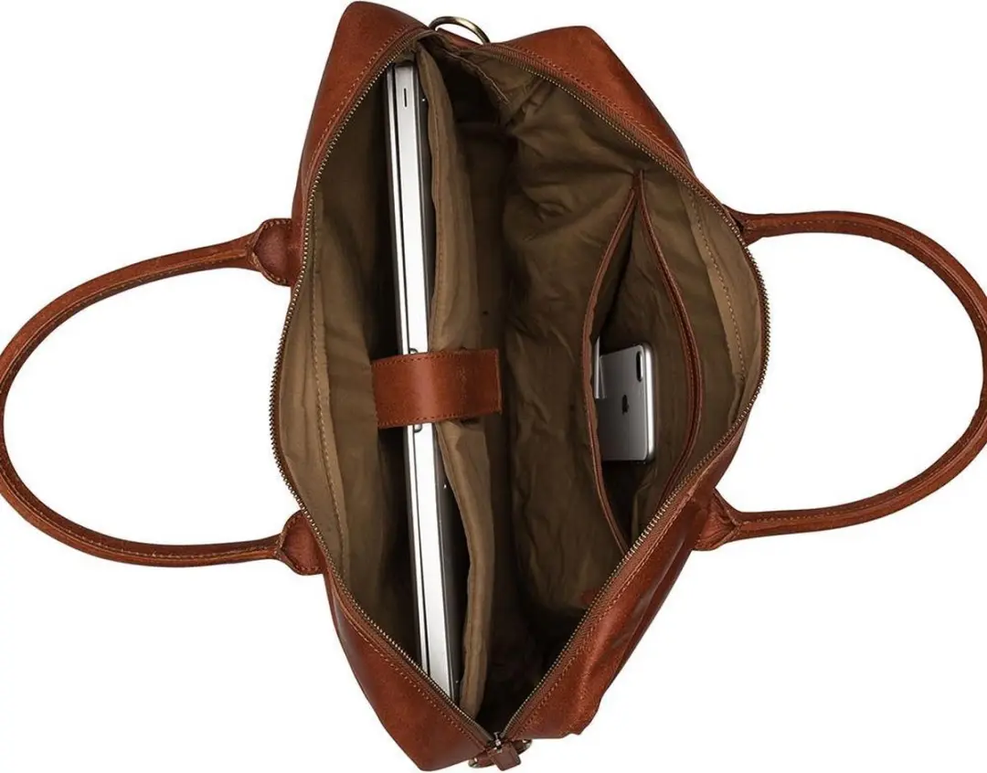 Burkely Fundamentals Vintage Max Worker 17" Laptoptas - Cognac