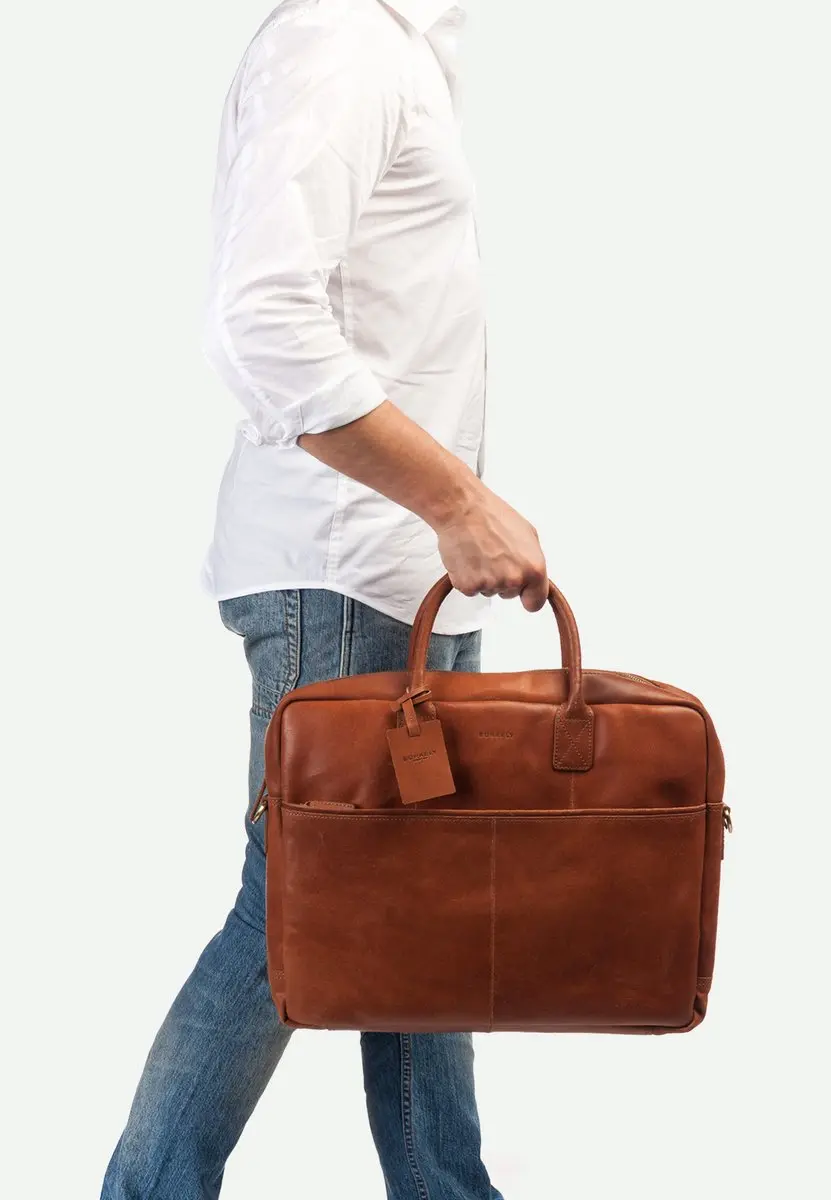 Burkely Fundamentals Vintage Max Worker 17" Laptoptas - Cognac - afbeelding 6 van 6