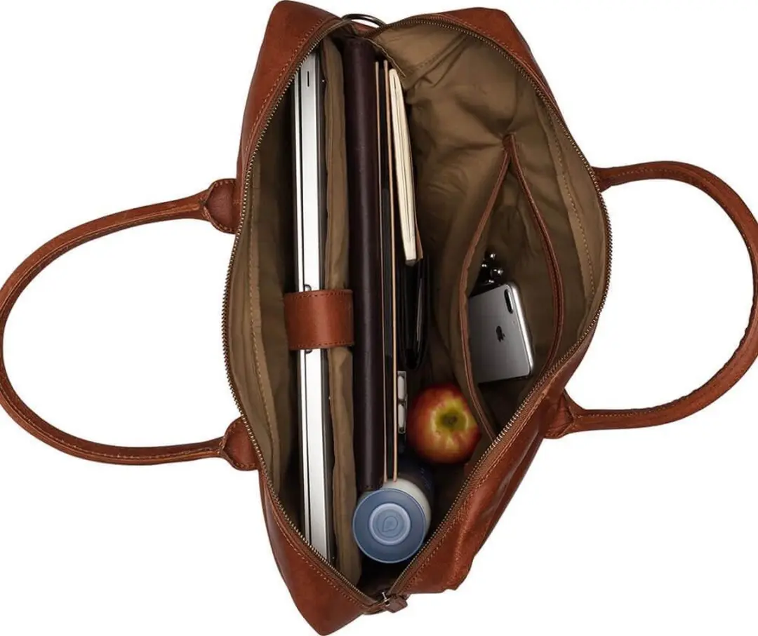 Burkely Fundamentals Vintage Max Worker 17" Laptoptas - Cognac