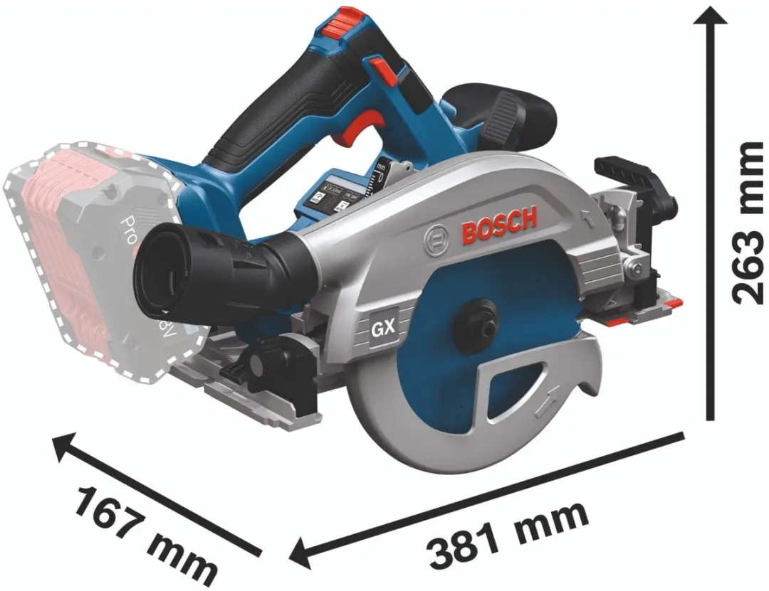 Bosch Professional GKS 18V-57-2 GX Accu-cirkelzaag 165mm - 5,0 Ah - L-Boxx