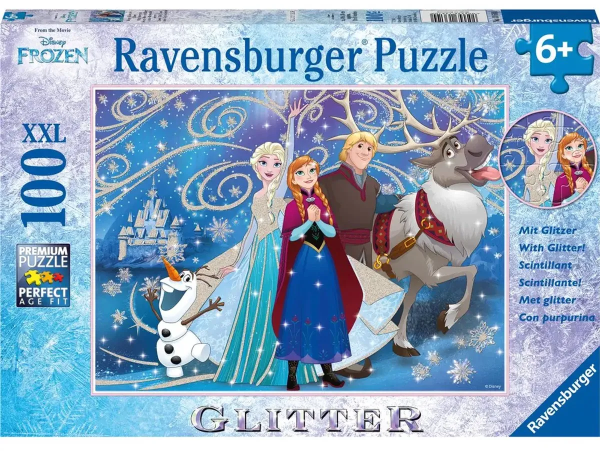 Ravensburger Disney Frozen Glinsterende Sneeuw Puzzel 100 Stuks - afbeelding 2 van 6