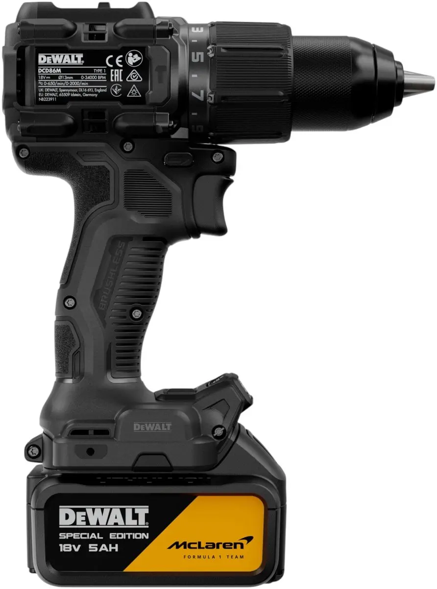 DeWalt DCD86M P1T Slagboormachine 18V 90Nm McLaren F1 Edition - 4x Accu 5,0Ah - afbeelding 6 van 6