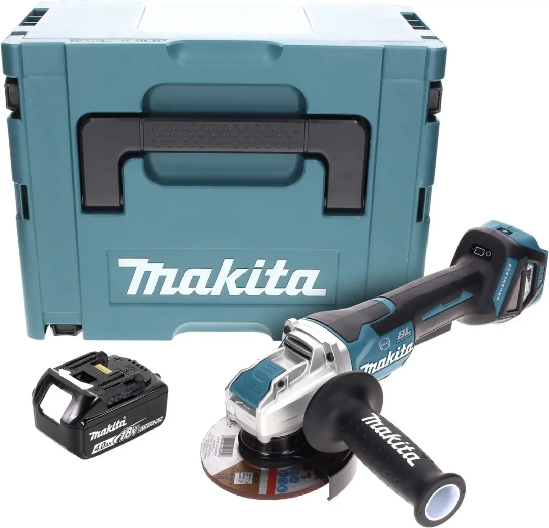 Makita DGA519 M1J Haakse Slijper 18V 125mm Brushless X-Lock - 4.0Ah