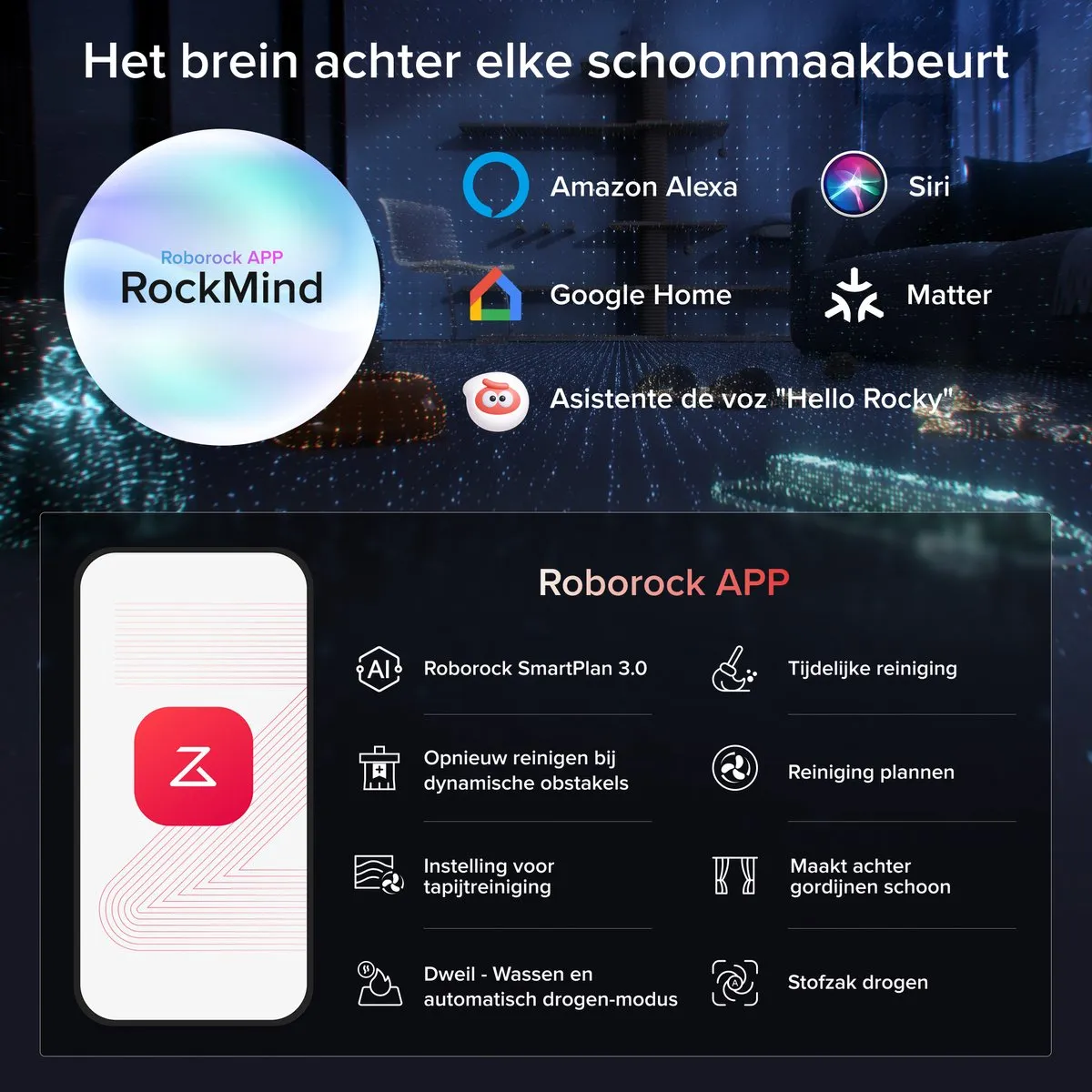 Roborock Saros 20 Sonic–Robotstofzuiger Met Dweilfunctie-VibraRise 5.0 dweilsysteem 4000 Trillingen/min-Digitale motor 36000 Pa&dubbel antiklitsysteem-AdaptiLift Chassis 3.0-Reactieve AI 3.0 obstakelherkenning-Pakt moeiteloos dikke tapijten aan,Zwart