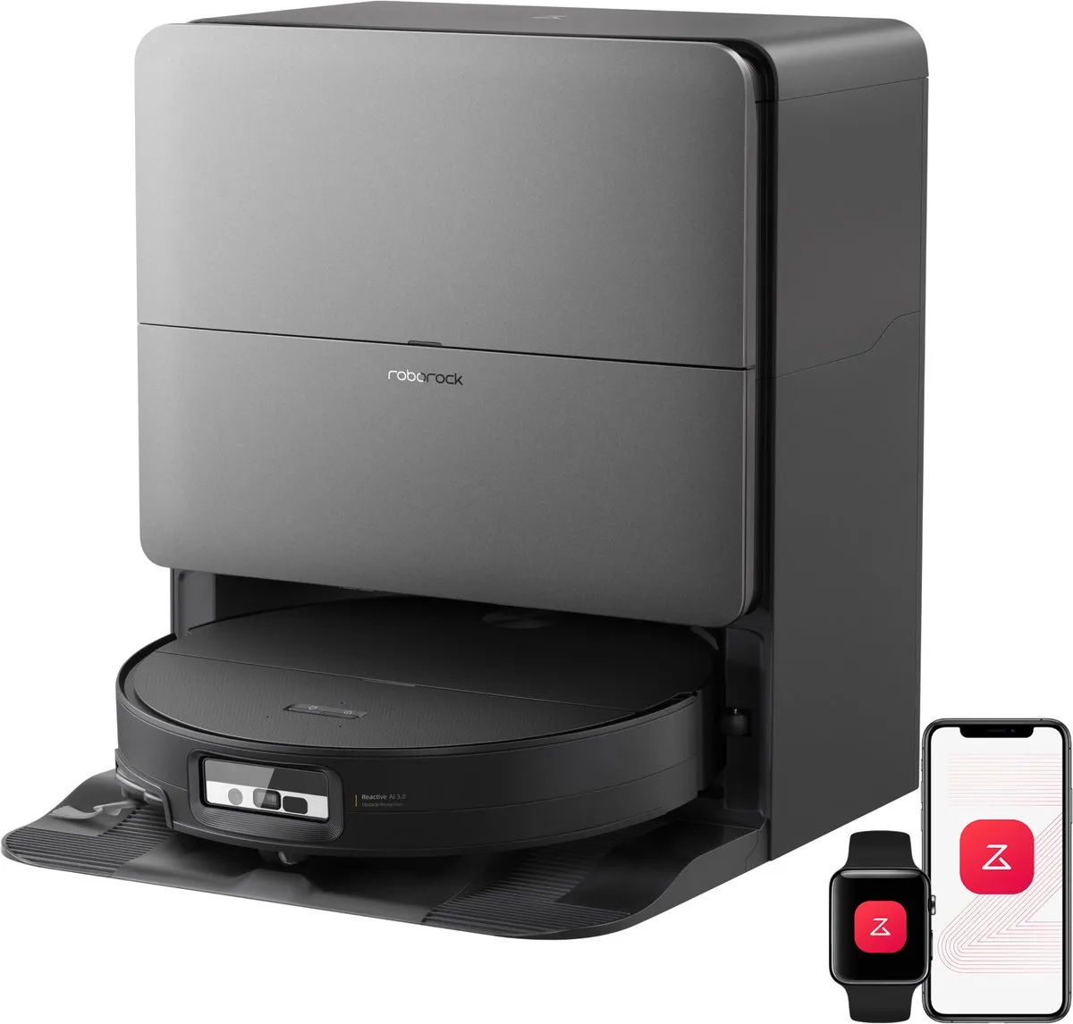 Roborock Saros 20 Sonic–Robotstofzuiger Met Dweilfunctie-VibraRise 5.0 dweilsysteem 4000 Trillingen/min-Digitale motor 36000 Pa&dubbel antiklitsysteem-AdaptiLift Chassis 3.0-Reactieve AI 3.0 obstakelherkenning-Pakt moeiteloos dikke tapijten aan,Zwart