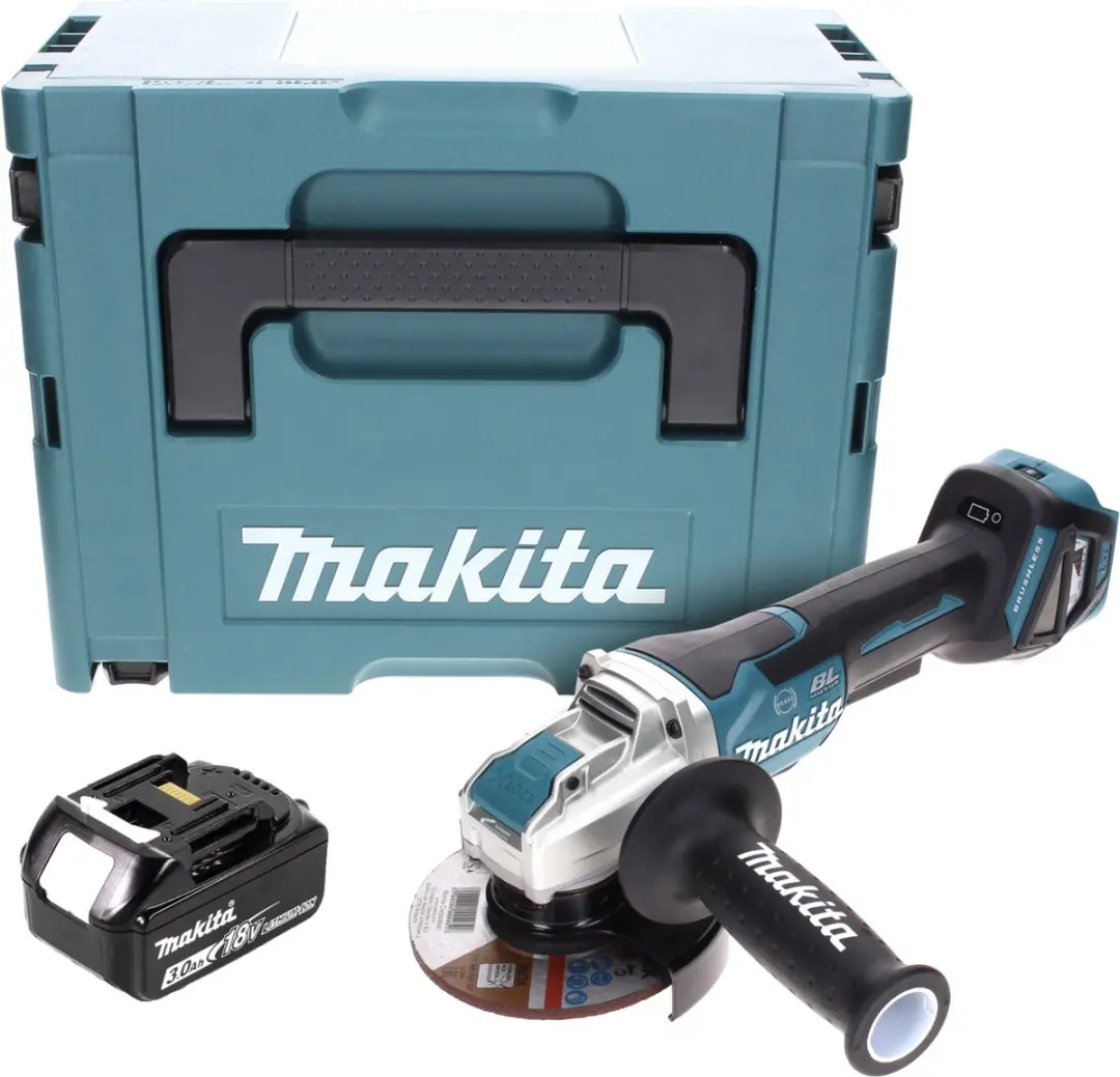 Makita DGA 519 F1J Haakse Slijper 18V 125mm Brushless X-Lock - 3.0Ah