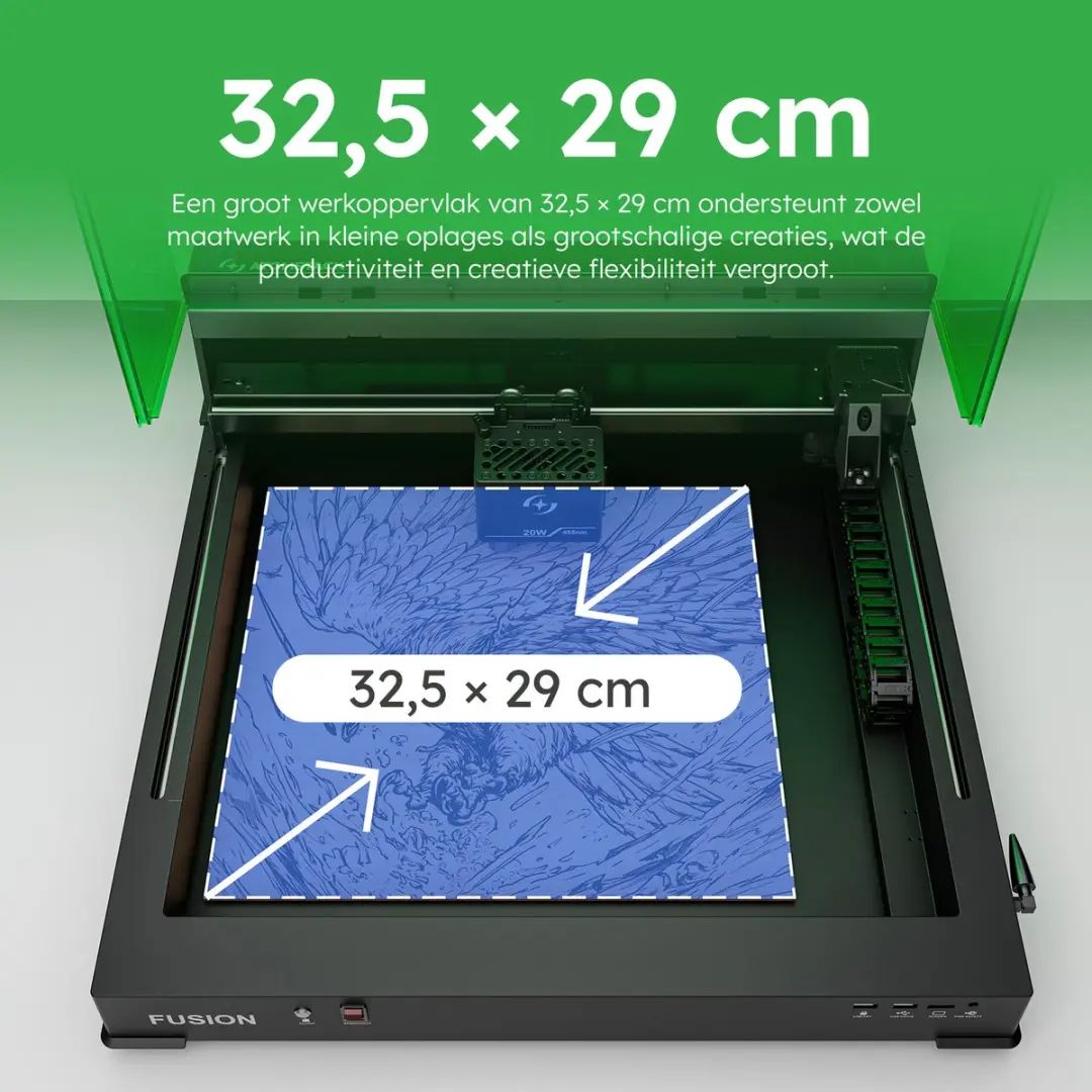AtomStack Fusion Modulaire Lasergraveerder 20W - 32,5x29cm