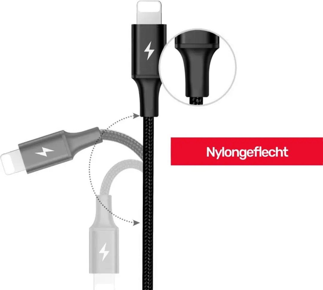 Unitek 3-in-1 USB-Kabel C14049BK - Zwart-grijs - afbeelding 6 van 6