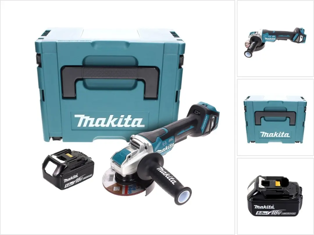 Makita DGA519T1J Haakse Slijper 18V 125mm Brushless X-Lock