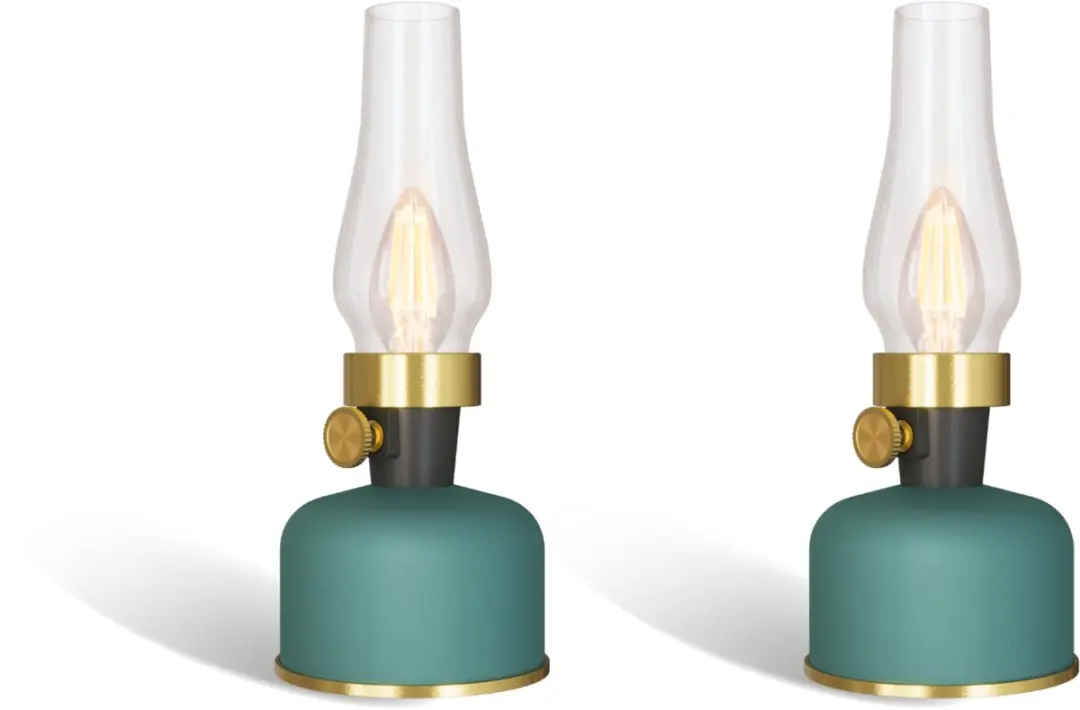 Calex Lavinio Oplaadbare LED Tafellamp Groen - 2 Stuks - Warm Wit 1800K