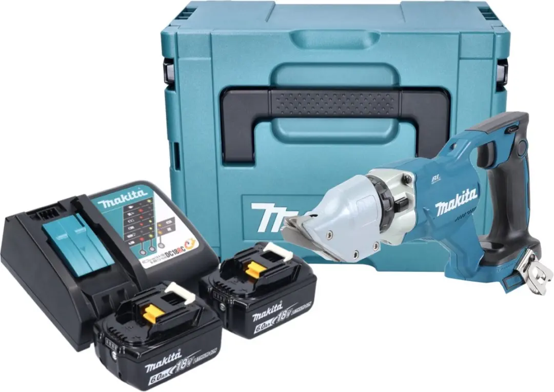 Makita DJS 200 RGJ Accusnijder 18V - 2.0mm staal - 2x 6.0Ah + lader + Makpac