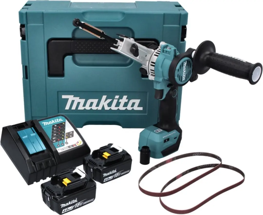 Makita DBS 180 RMJ Accu-bandvijl 18V 9x533mm Borstelloos - 2x 4.0Ah + Lader + Makpac