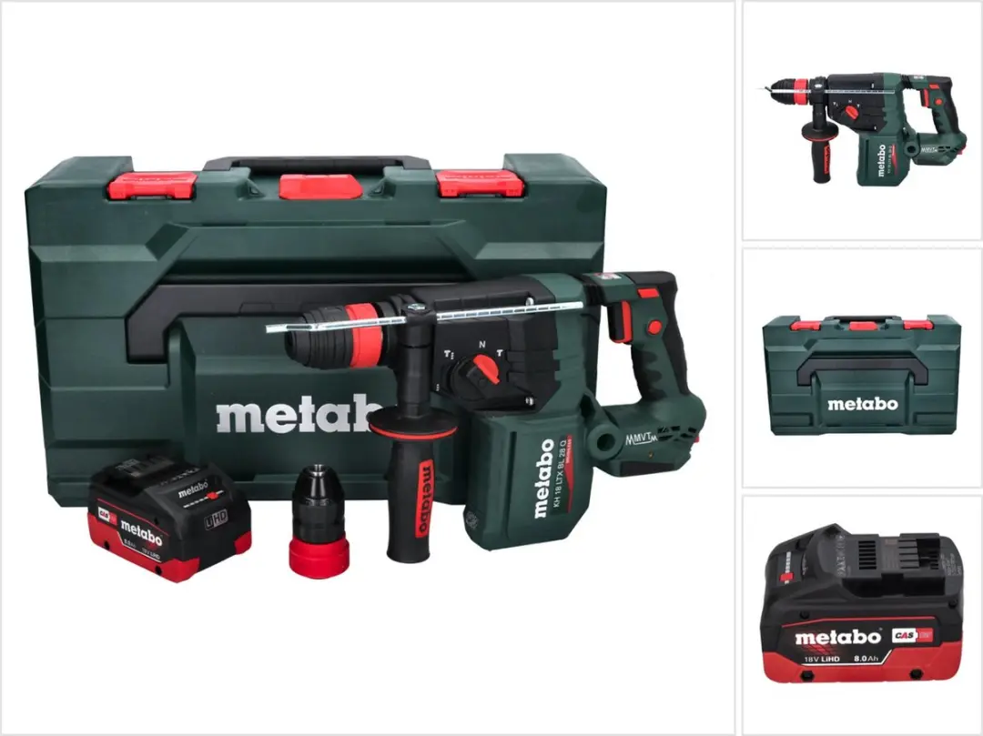 Metabo KH 18 LTX BL 28 Q accu-boorhamer 18 V 3 J SDS plus Brushless + 1x accu 8,