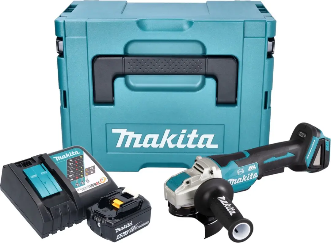 Makita DGA 520 RM1JX1 accu haakse slijper 18 V 125 mm X-LOCK Brushless + 1x opla