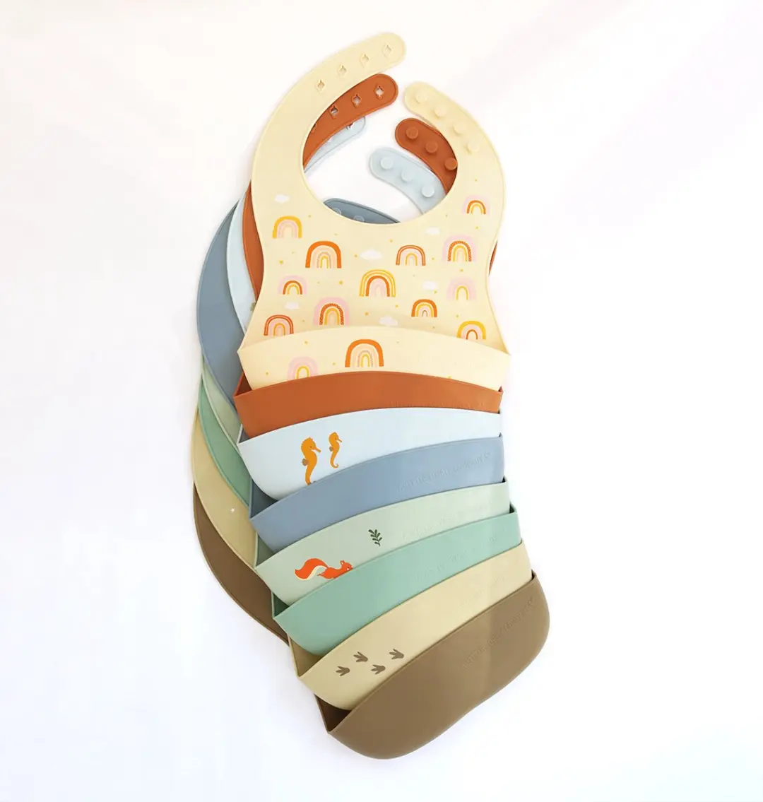 A Little Lovely Company Siliconen Slabbetjes Regenbogen - 2 Stuks
