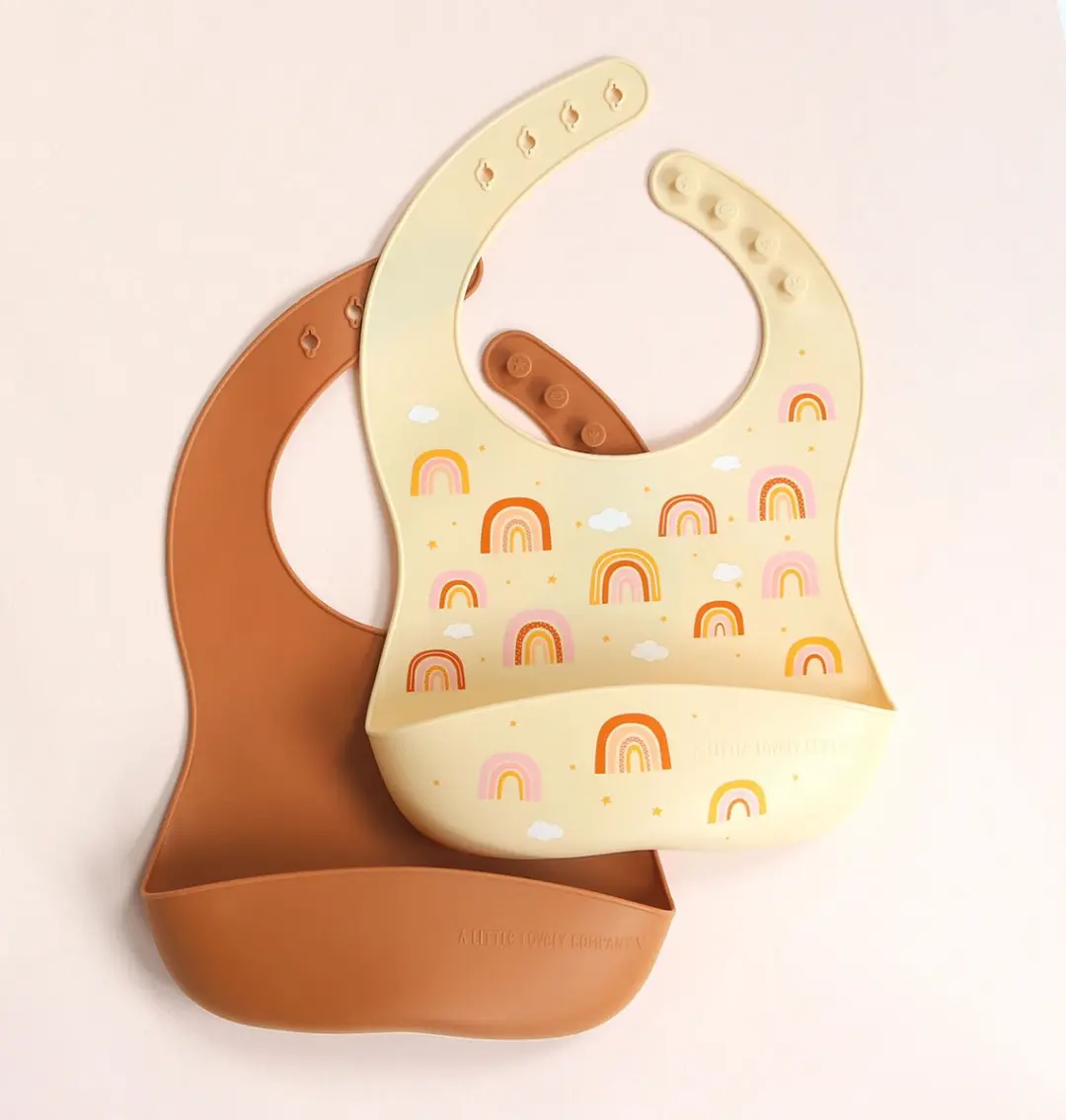 A Little Lovely Company Siliconen Slabbetjes Regenbogen - 2 Stuks - afbeelding 6 van 6