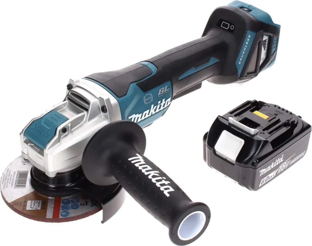 Makita DGA519G1 Accu Haakse Slijper 18V 125mm Brushless X-Lock - 6.0Ah
