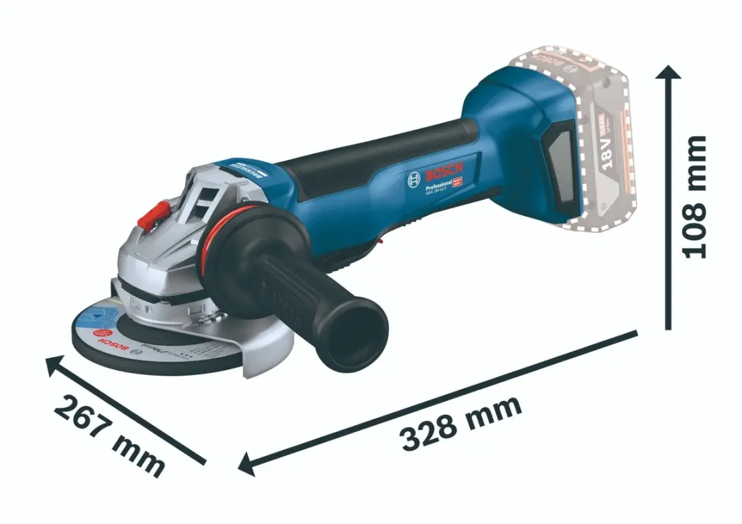 Bosch Professional GWS 18V-10 P Accu-haakse slijper 125mm - 18V - 5,0Ah