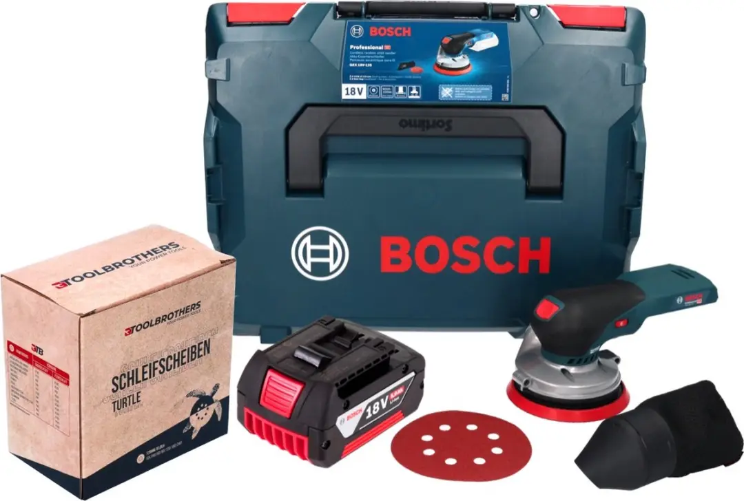 Bosch Professional GEX 18V-125 Accu-Excentrische Schuurmachine 125mm - 5,0Ah + Schuurset