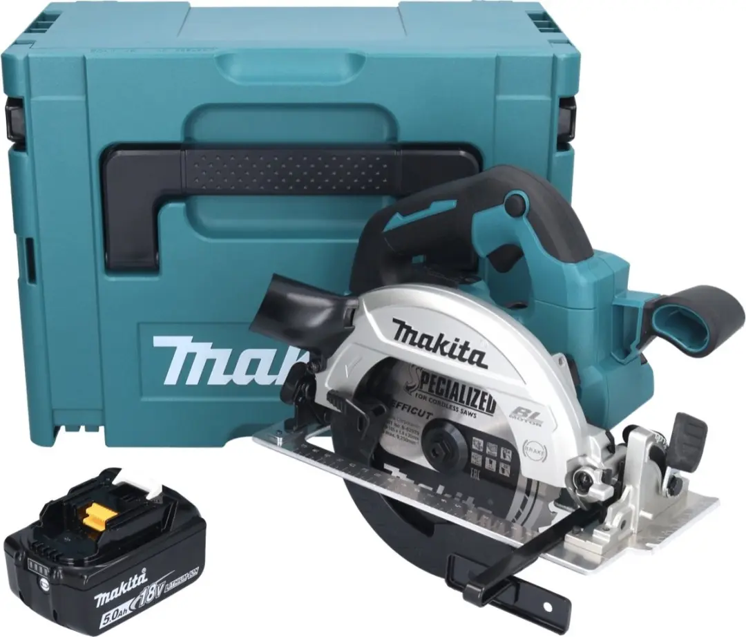 Makita DHS661T1J Accu-handcirkelzaag 18V 165mm - borstelloos - 5,0Ah