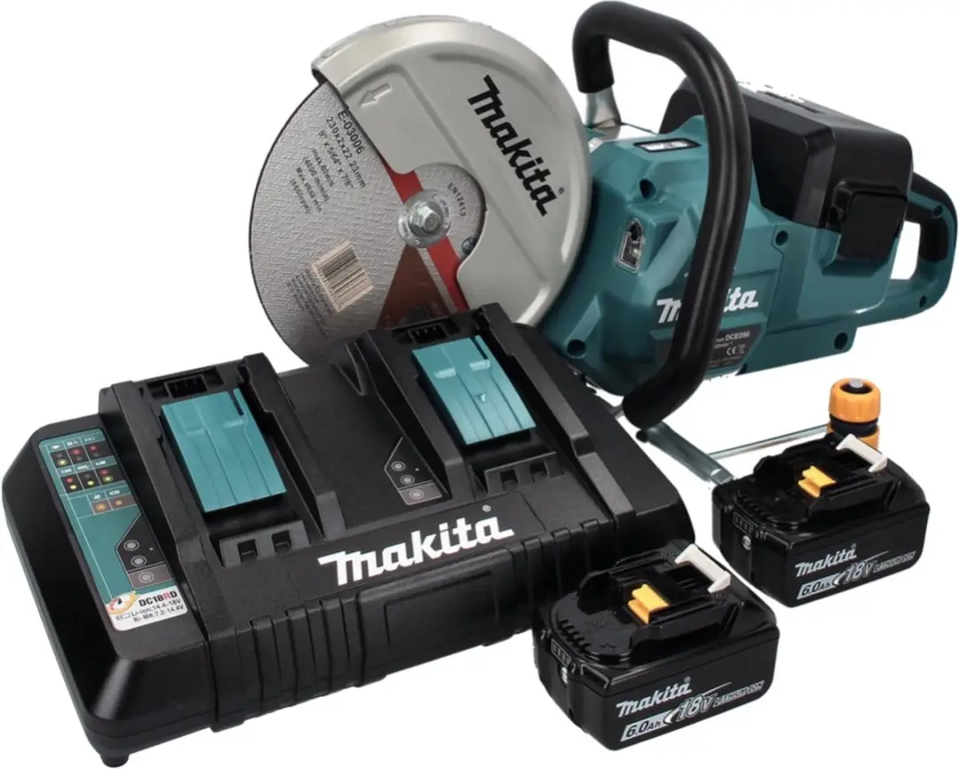 Makita DCE090PG2X1 Accu-doorslijpmachine 230mm - 36V (2x18V) - 2x 6,0Ah accu + lader