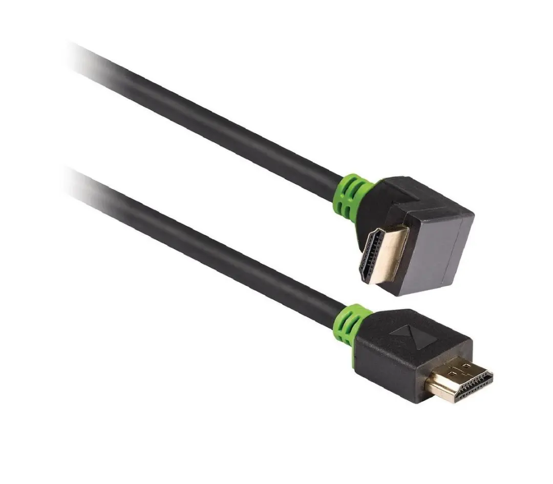 Konig High Speed HDMI Kabel 2.0 2m - 90° Haaks - Zwart - afbeelding 2 van 6