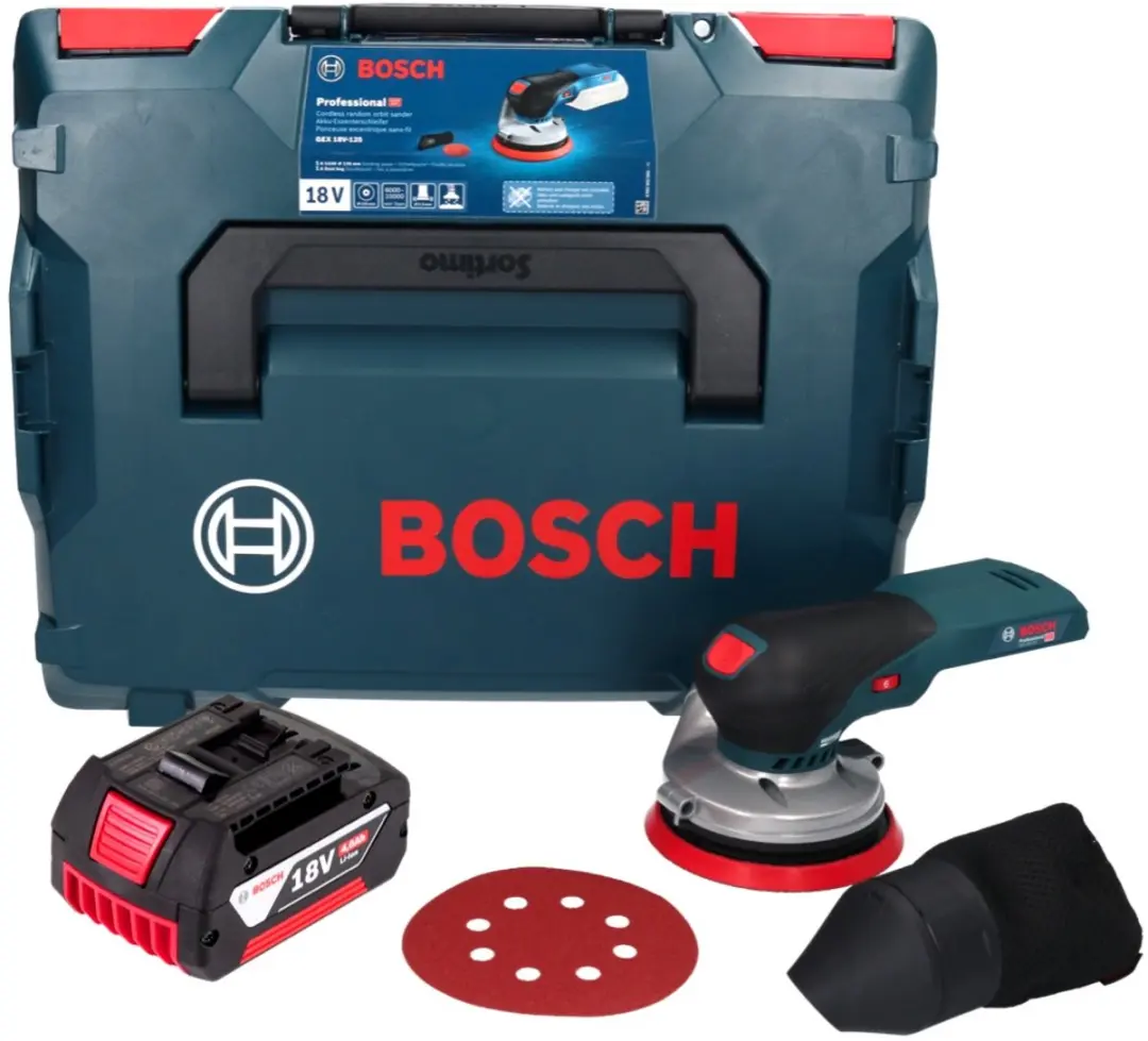 Bosch Professional GEX 18V-125 Excenterschuurmachine 125mm - 1x 4.0Ah Accu