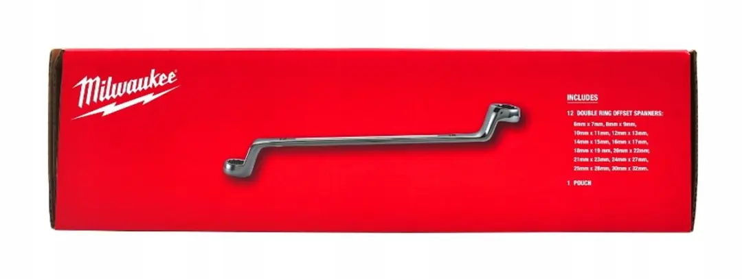 Milwaukee Ringsleutelset 12-delig 6-32mm - 75° gebogen