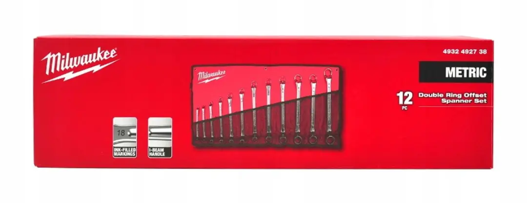 Milwaukee Ringsleutelset 12-delig 6-32mm - 75° gebogen