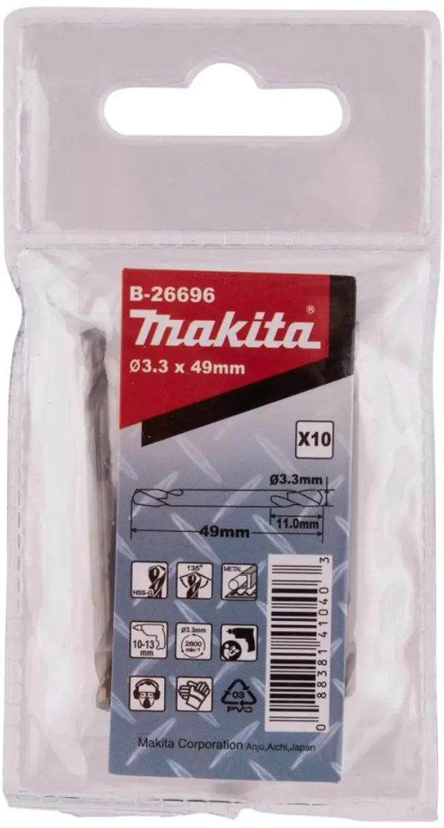 Makita HSS-G Dubbele Boor 3,3x49mm