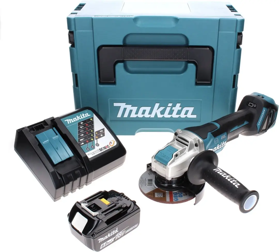 Makita DGA519RG1J Haakse Slijper 18V 125mm Brushless X-Lock - 6.0Ah Accu