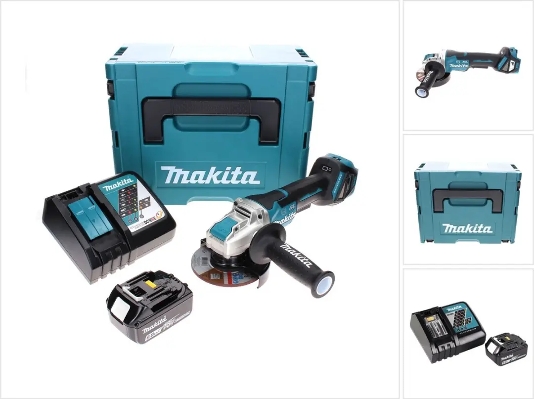 Makita DGA519RG1J Haakse Slijper 18V 125mm Brushless X-Lock