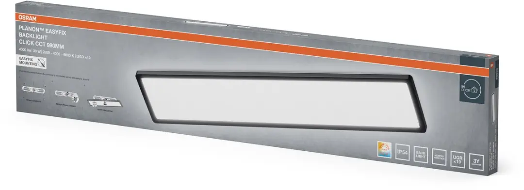 Osram Planon Easyfix 30W LED-paneel 2500lm - Zwart - afbeelding 5 van 5