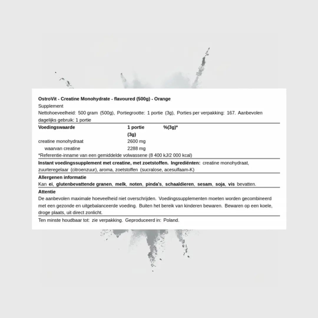 OstroVit Creatine Monohydraat 500g - Sinaasappel - afbeelding 6 van 6